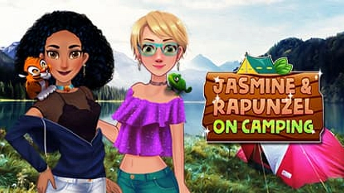 Jasmine and Rapunzel on Camping