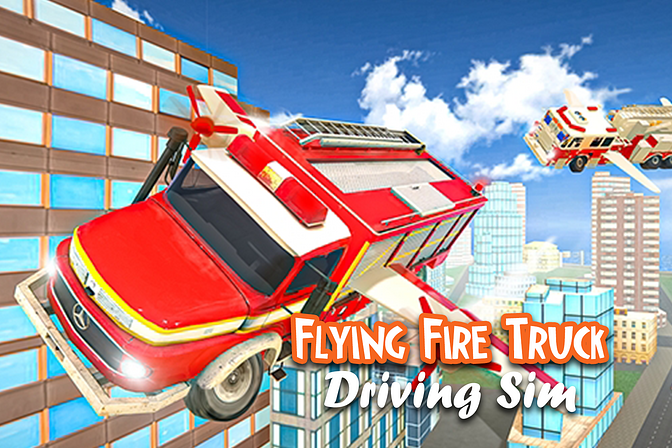 Flying Fire Truck Driving Sim