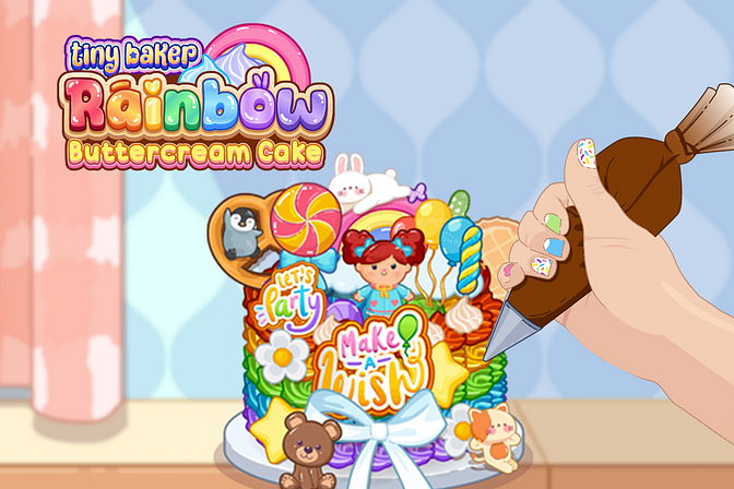 Tiny Baker Rainbow Buttercream Cake